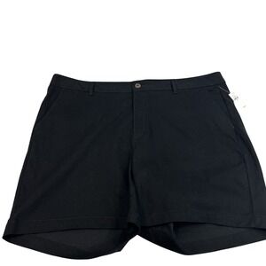Old Navy Women 22 Black Shorts Bermuda High Rise Adj Waist New with Tags